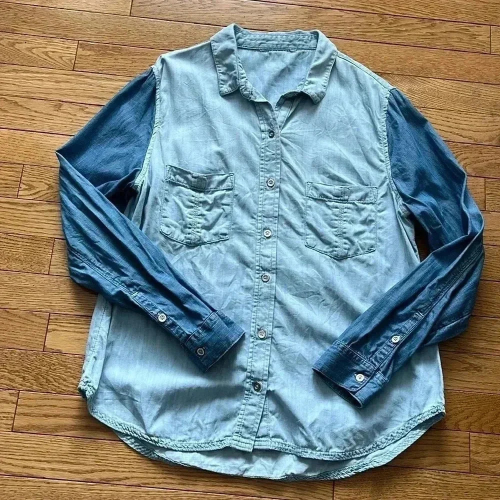 [LP]Gap Lycell  Blue Button LS Shirt